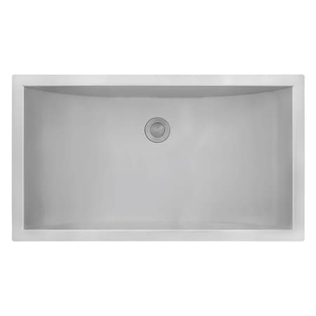 Ruvati 34 x 14 inch Brushed Stainless Steel Rectangular Bathroom Sink Undermount RVH6134ST